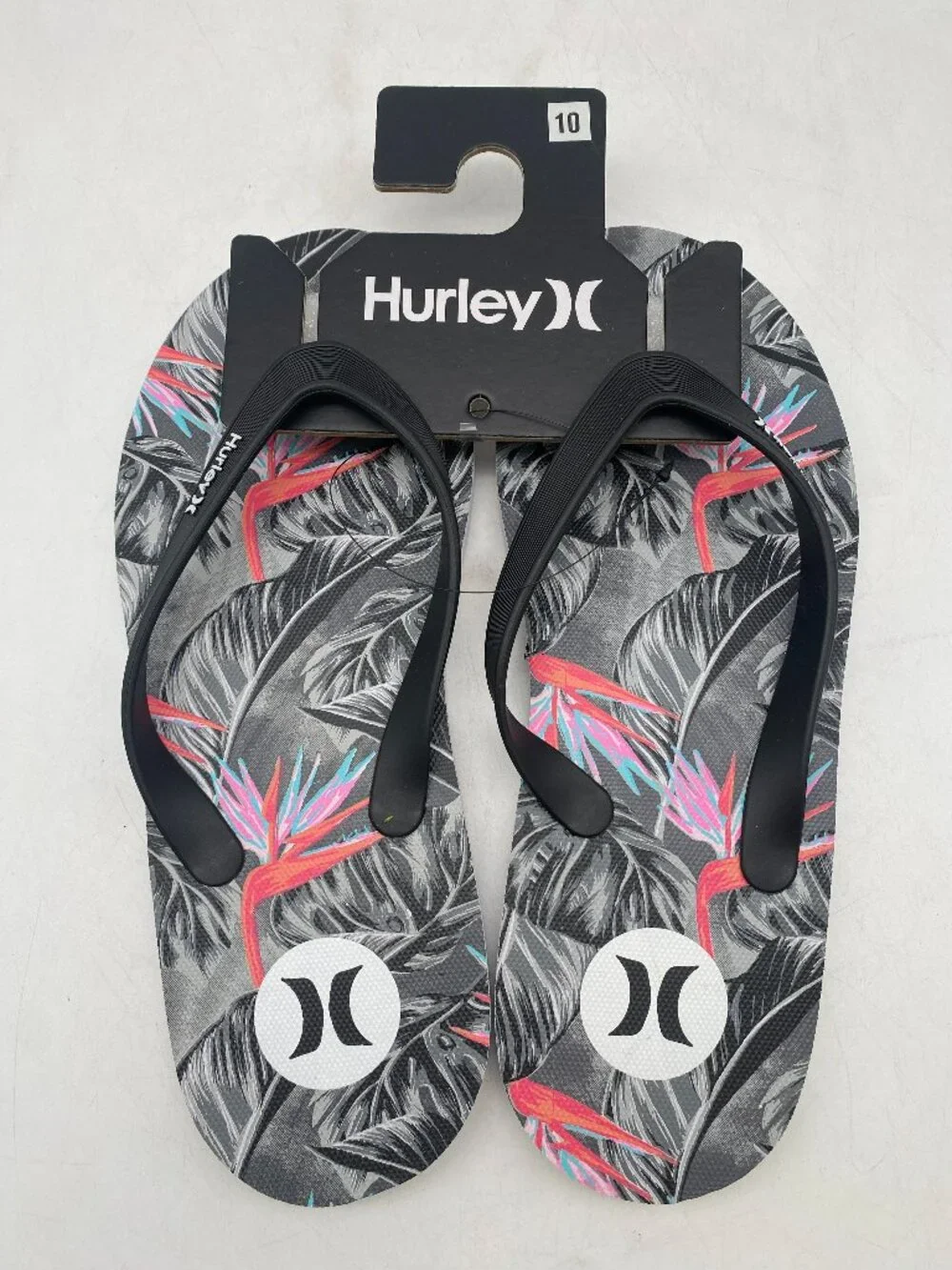 *HOT DEAL* Hurley Tropical Print Flip Flop Gray/Pink
